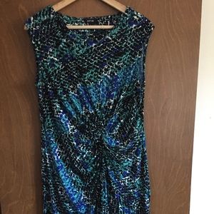 Apt 9 sleeveless dress w/ front ruching L